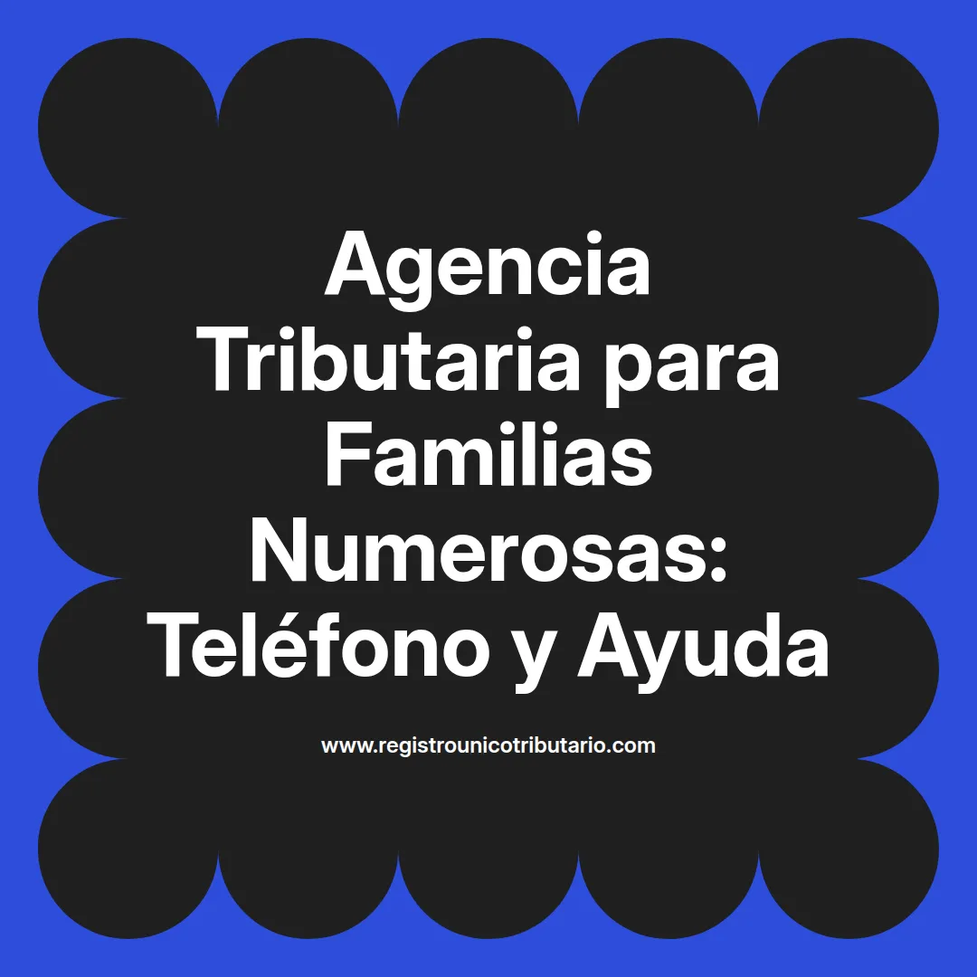 Imagen informativa sobre agencia tributaria familia numerosa y acceso a cita previa y teléfono de contacto