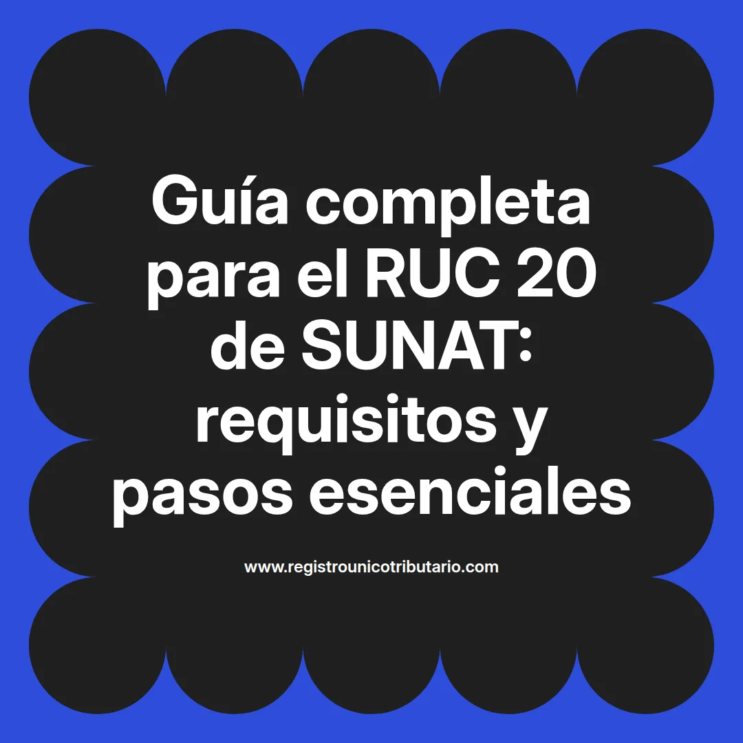 Imagen destacada sobre ruc 20 sunat y requisitos para activar este registro tributario en Perú