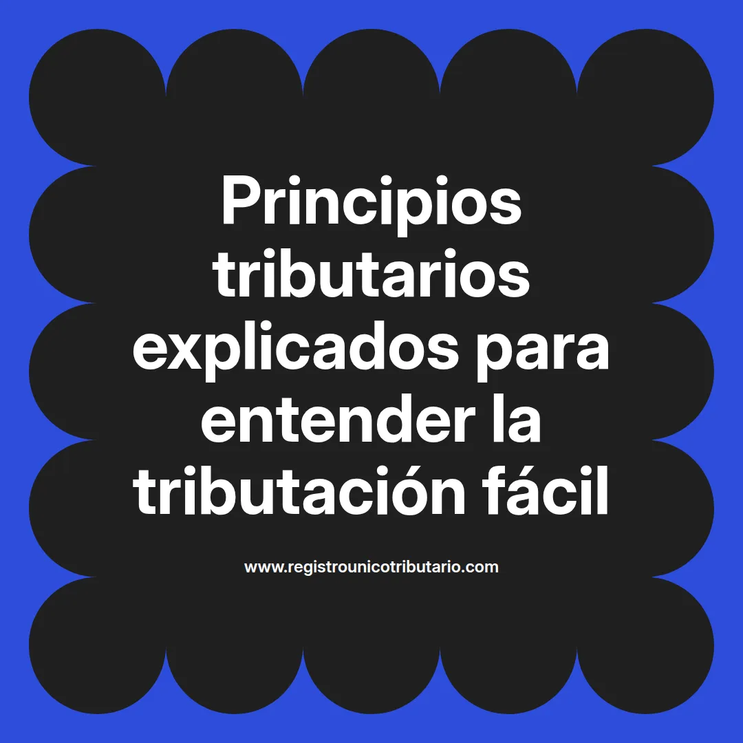 imagen destacada del post con un texto en el centro que dice Principios tributarios explicados para entender la tributación fácil y abajo del texto aparece el url de sitio web que es registro unico tributario punto com