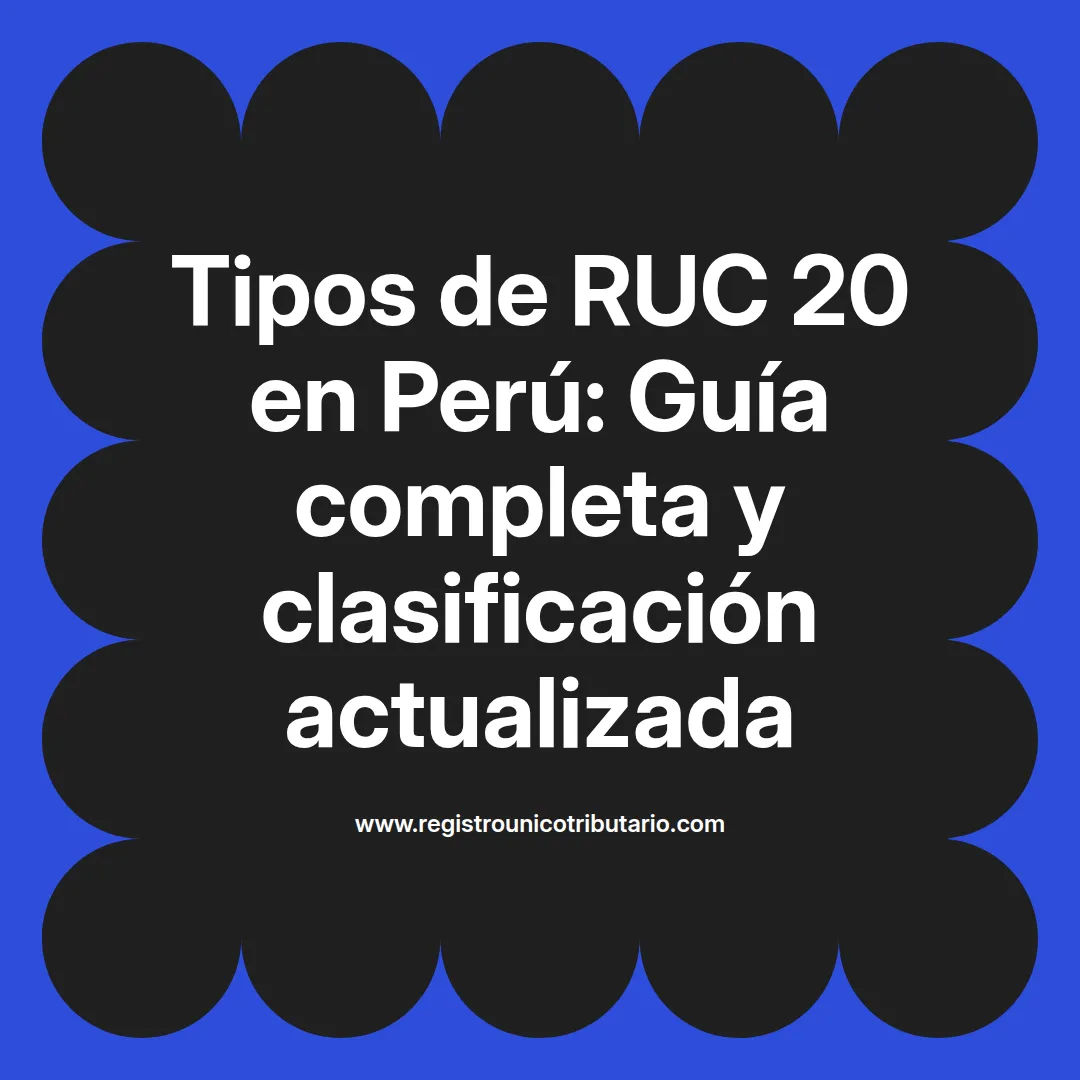 Imagen informativa sobre tipos de ruc 20 en Perú y su relevancia en el registro empresarial