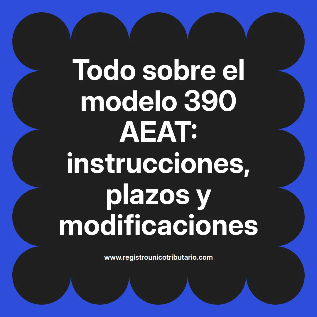 Imagen informativa sobre el modelo 390 aeat y su modificación en plazos y simuladores disponibles
