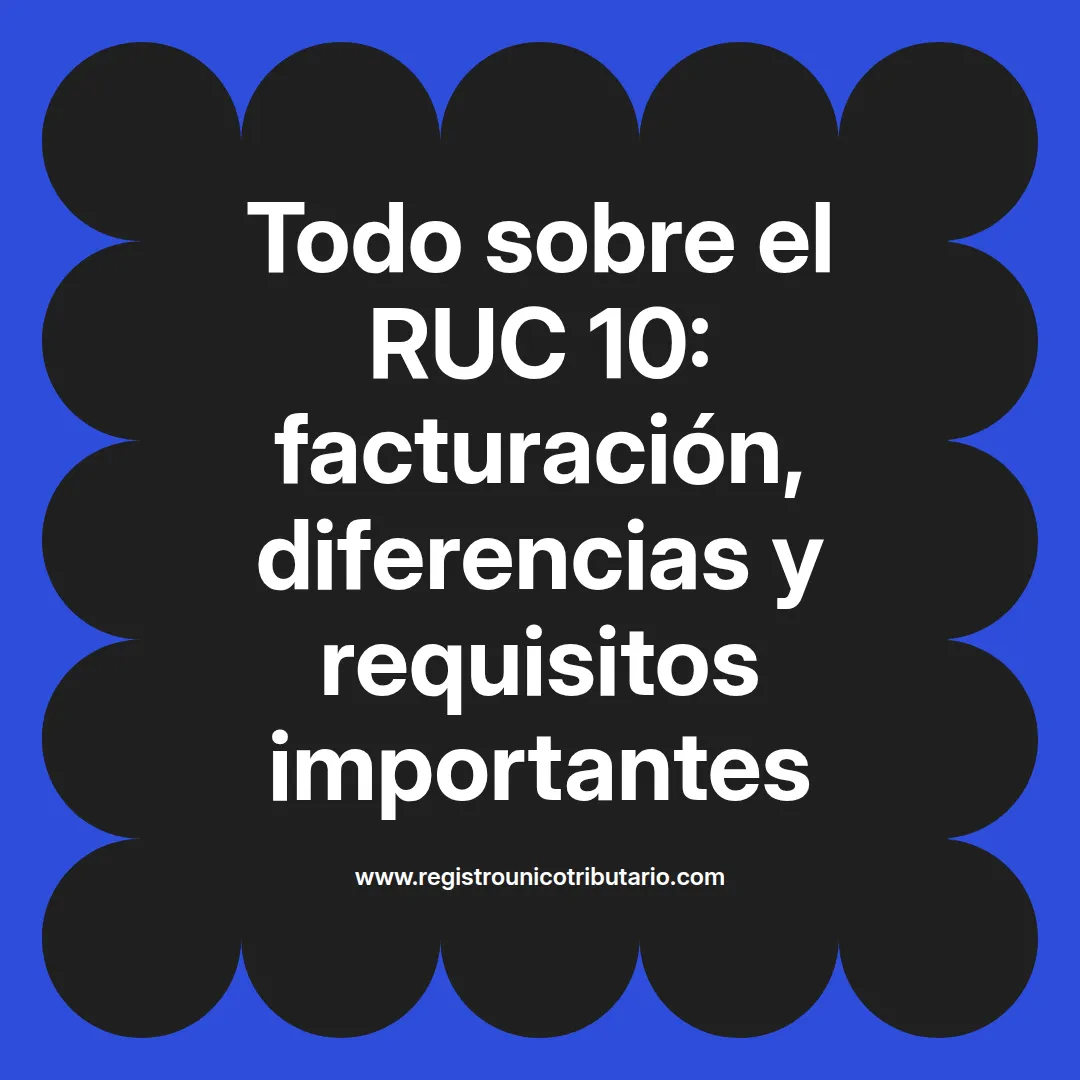 Imagen sobre ruc 10 y su capacidad para emitir factura en personas naturales con negocio