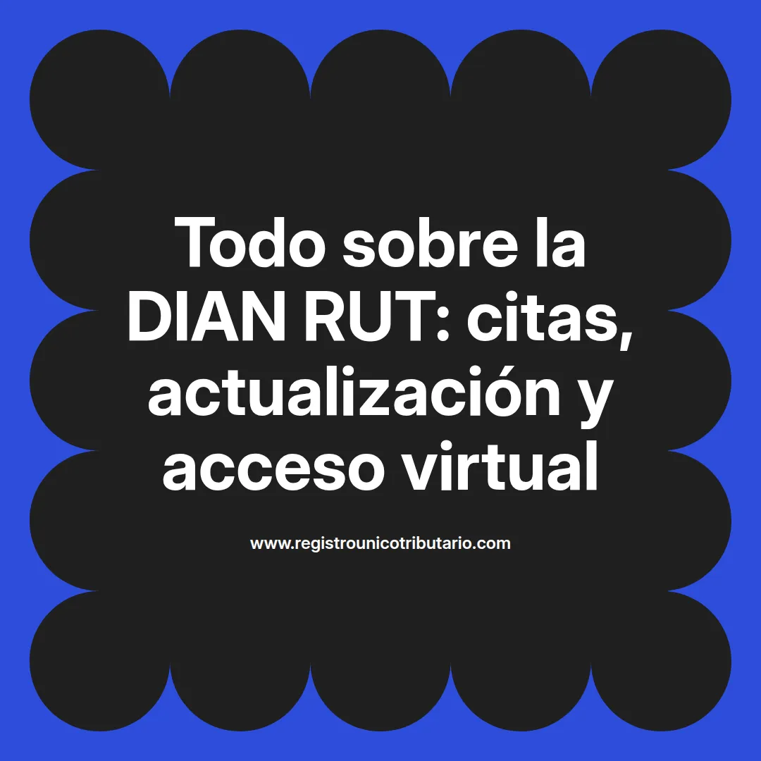Imagen sobre la dian rut y sus servicios como citas y actualización de información en línea